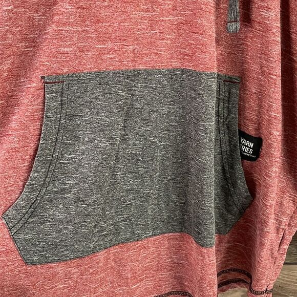 RAW YARN INDUSTRIES Mens Long Sleeve Soft Polyester Pullover Hoodie Shirt Size L - Picture 4 of 12